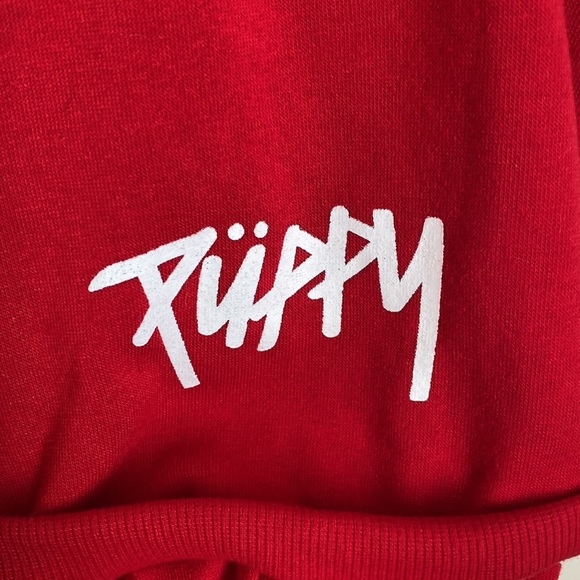 Red athletic hooded puppy tracksuit - Picture 5 of 13